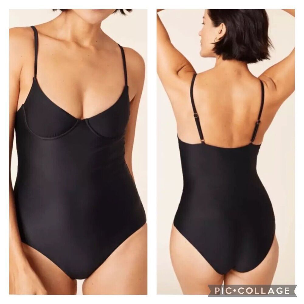 Andie Black The Luna One Piece Swimsuit Classic Modest NEW Size Medium